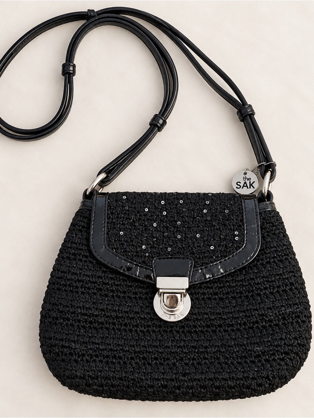 The sak vintage crotchet black cross body purse s